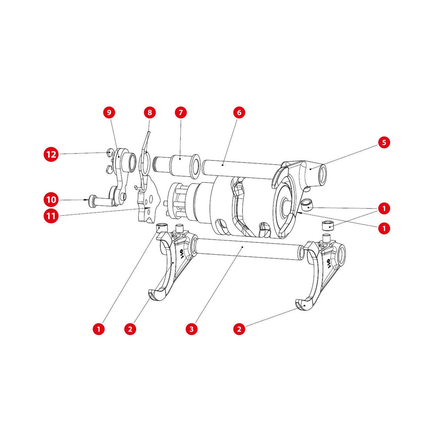 6/ SHIFT RAIL 12X8X78MM SHORT